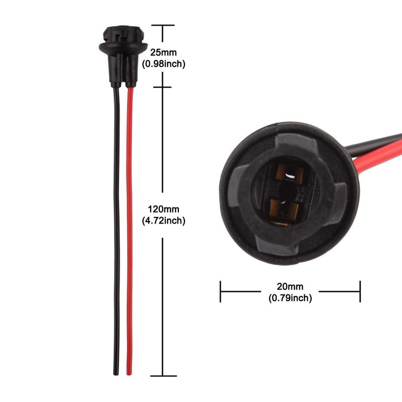 WINKA T10 194 Extension Harness Plugs Connectors Wiring Sockets for car 6Pcs - Image 2